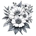 birth flowers January February April July August and November  tattoo design idea