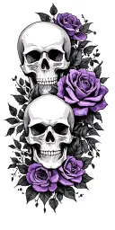 wedding, black, dark purple, skulls, love, veteran tattoo design idea