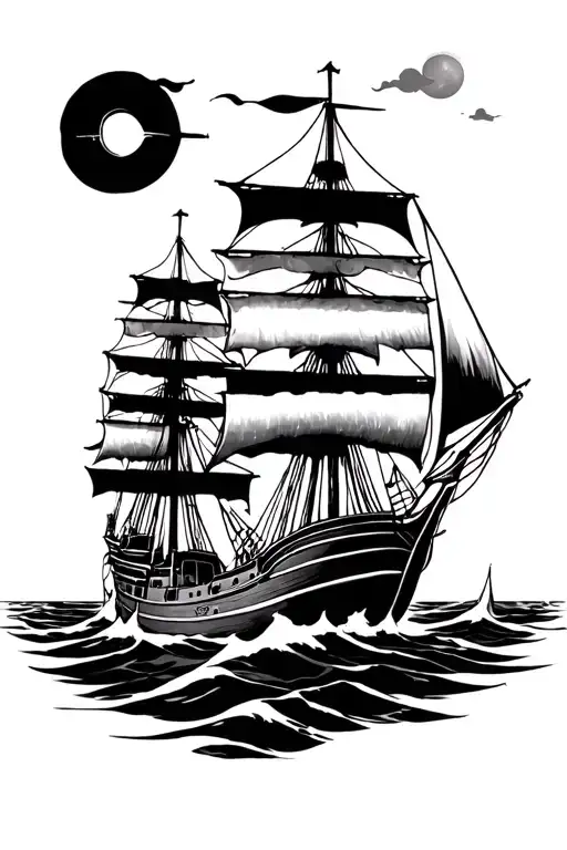 maritime chart tattoo design idea