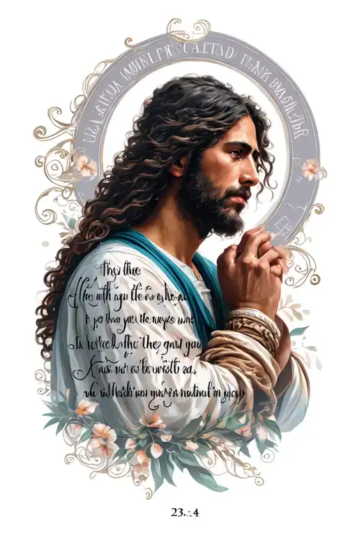 Psalm 23:4 Verse with imagery tattoo design idea