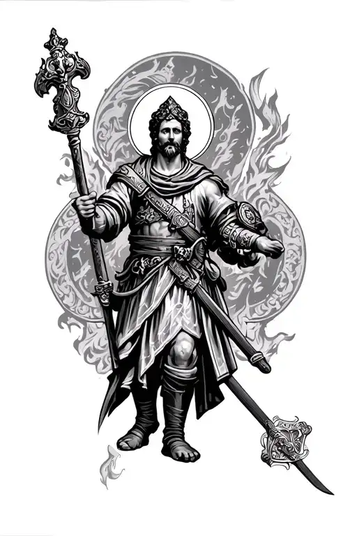saint florian patron to firefigher tattoo design idea