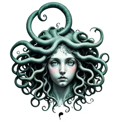 Semicolon Medusa tattoo design idea