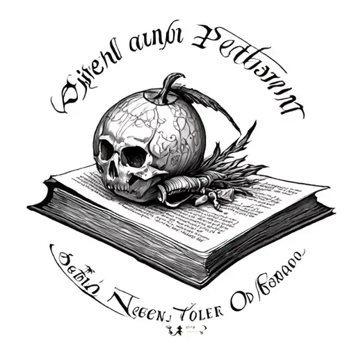 history books in pagan and gothic style tattoo tattoo design idea