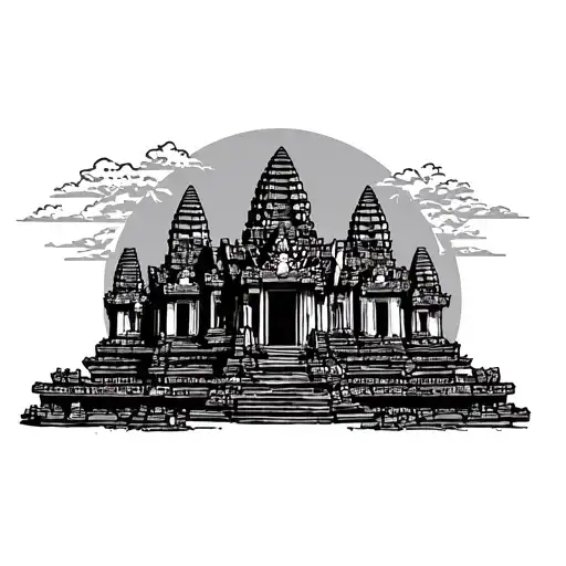 Angkor wat surrounded tattoo design idea