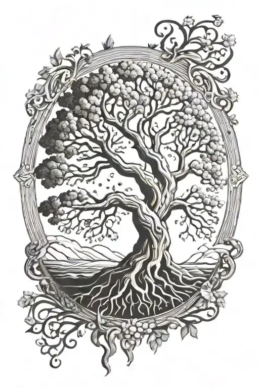 yggdrasil tree of life tattoo design idea
