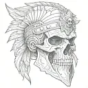 Roman Warrior skull tattoo design idea
