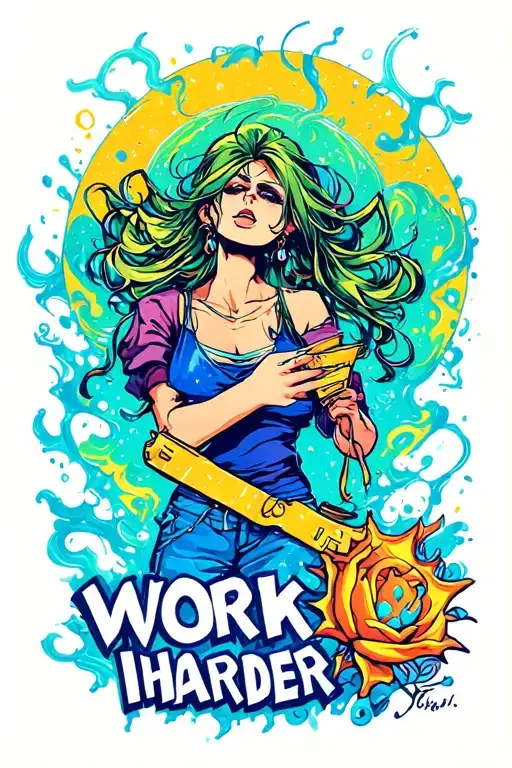 AQUARIUS COMEDY QOUTES "WORK HARDER tattoo design idea
