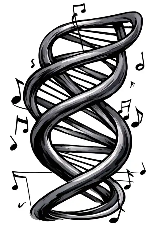 Dna Music notes intertwined within tattoo design idea