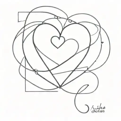 A heart consisting of three squares tattoo design idea