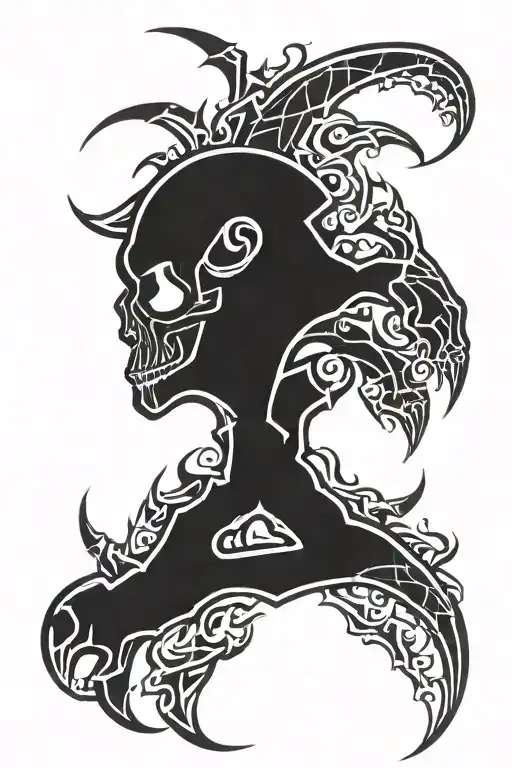 skull and scorpion tattoo design idea