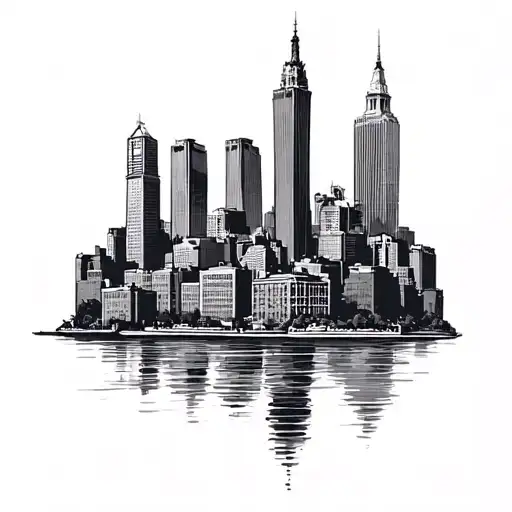 Boston Skyline tattoo design idea