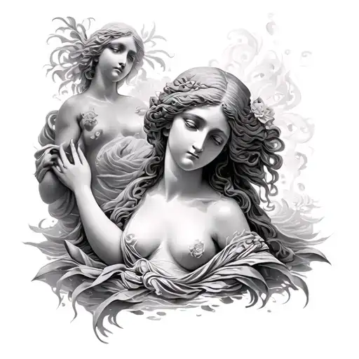 birth of venus tattoo design idea