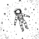 Coverup Space With Astronaut floating tattoo design idea