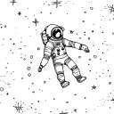 Coverup Space With Astronaut floating tattoo design idea