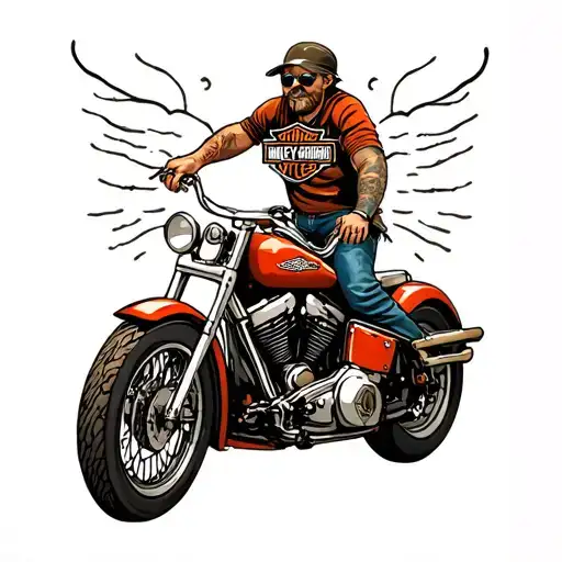 Harley Davidson motorcycle tattoo design idea