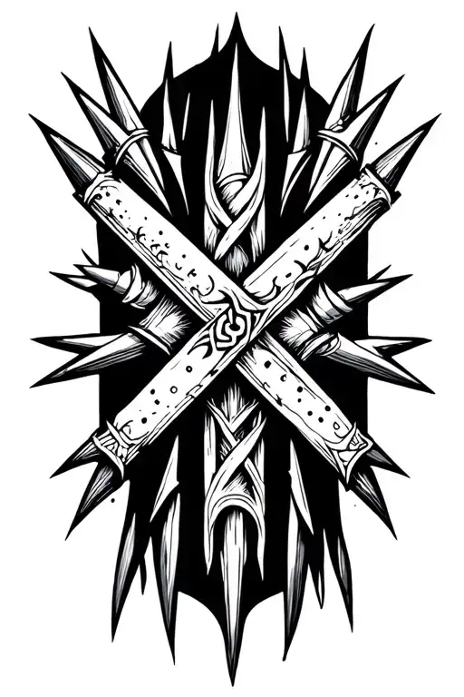 nordic spikes crossed over each tattoo design idea