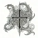 leviathan cross tattoo design idea