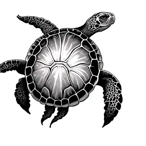 turtle ocean jelly fish jumping tattoo design idea