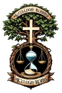 "McCullough Robbs" "McCullough Robbs"  tree of life intertwined with cross, libra scales and a hourglass  tattoo design idea