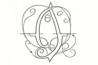 anchor. fork. heart with letter K inside.  tattoo design idea