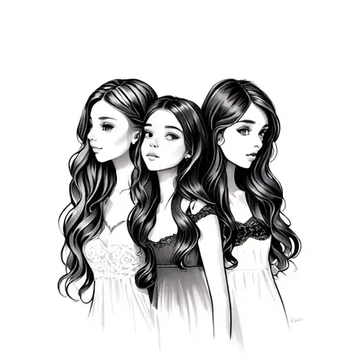 3 Daughters tattoo design idea