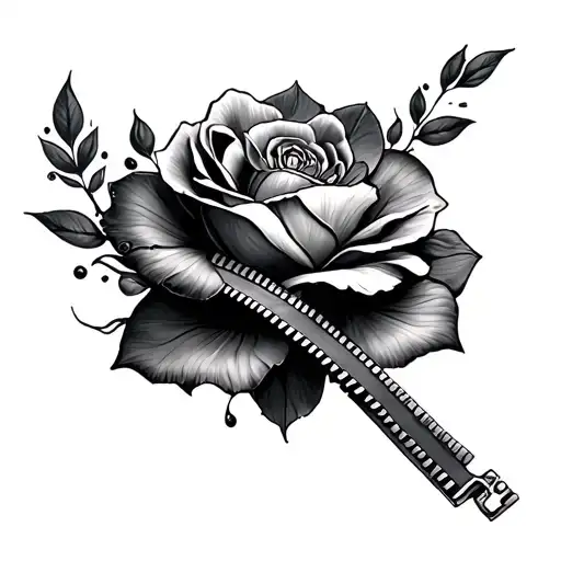 Zipper tattoo design idea