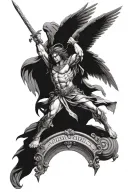 arch angel michael killing lucifer tattoo design idea