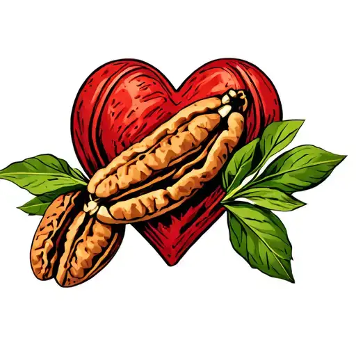 pecan and Olive in a heart tattoo design idea