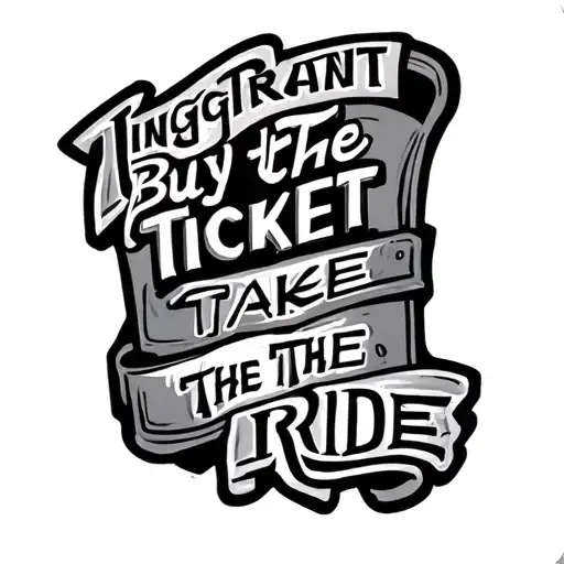 ignorant "buy the ticket, take the ride" tattoo tattoo design idea
