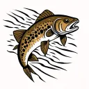 brown trout tattoo design idea