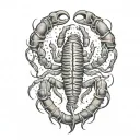 scorpion stinging tattoo design idea