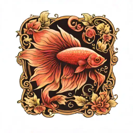 betta fish tattoo design idea