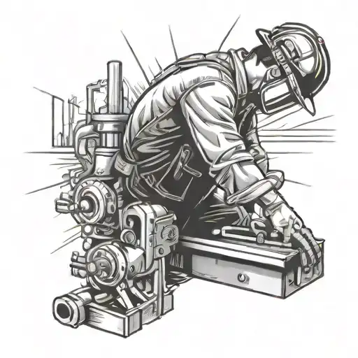 iron worker welding tattoo design idea