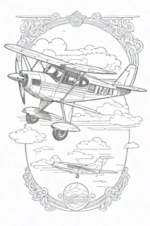 cessna 172 plane flying tattoo design idea