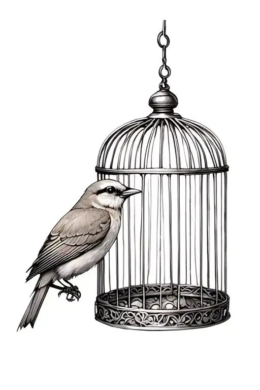 a bird cage tattoo design idea