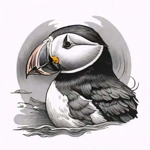 puffin   tattoo design idea