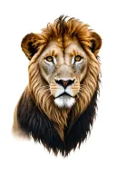 lion and lamb tattoo design idea