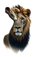 lion and lamb tattoo design idea