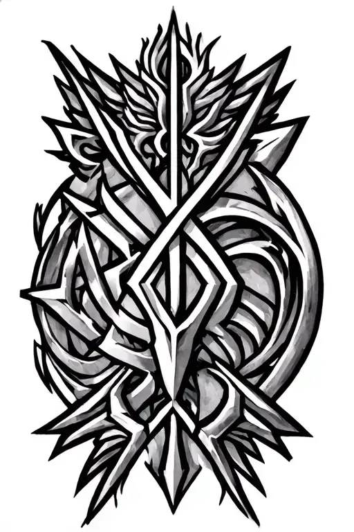 same image as before but can you make the alpha legions symbol more noticeable but not overpowering tattoo design idea