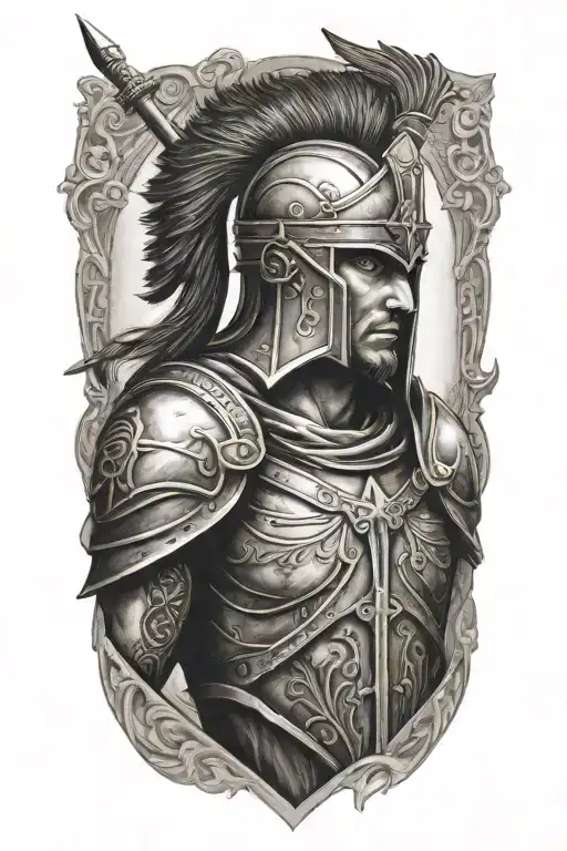 Christian warrior tattoo design idea