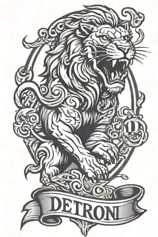 Detroit Lions tattoo with old English D tattoo design idea