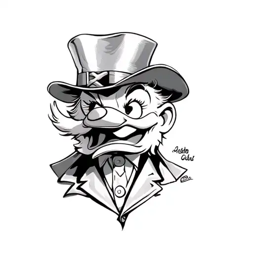 Scrooge Mcduck Monopoly Man Gangster tattoo design idea