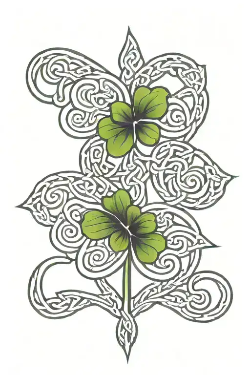 celtic knot 3 leaf clover tattoo design idea