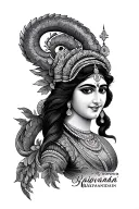 Mor pankh with name Rajvardhan and Rajnandini tattoo design idea