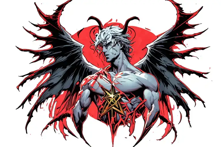 lucifer morningstar dc comic back tattoo design tattoo design idea