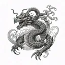 shenron and dragon kaido dragon form tattoo design idea