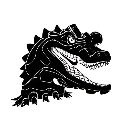 aligator with the shape from the nike air max plus tattoo design idea