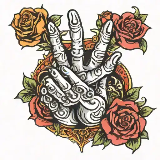 I love you sign language logo tattoo design idea