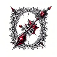 arrow with red ruby tattoo design idea