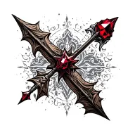 arrow with red ruby tattoo design idea